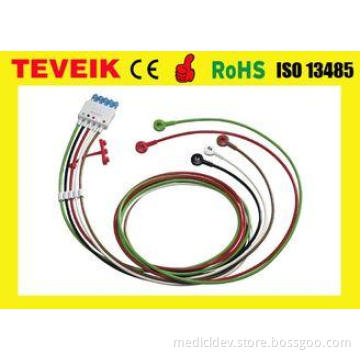 Reusable Patient Monitor Electrode 5 Lead Wires With Snap A